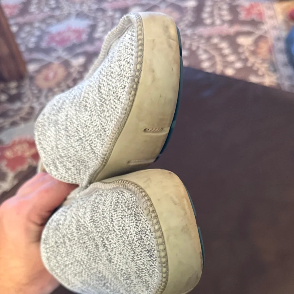 Swims Men's Light Gray Knit Slip-On Loafers with Orange Insole